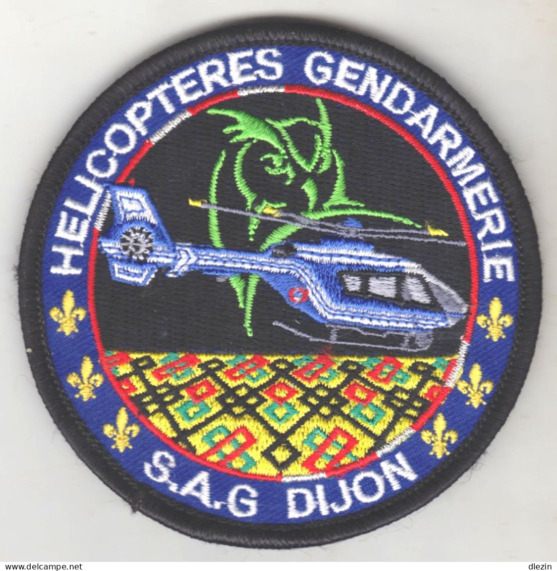 Hélicoptère Gendarmerie. SAG. Dijon. Titre D'épaule Velcro. - Esercito