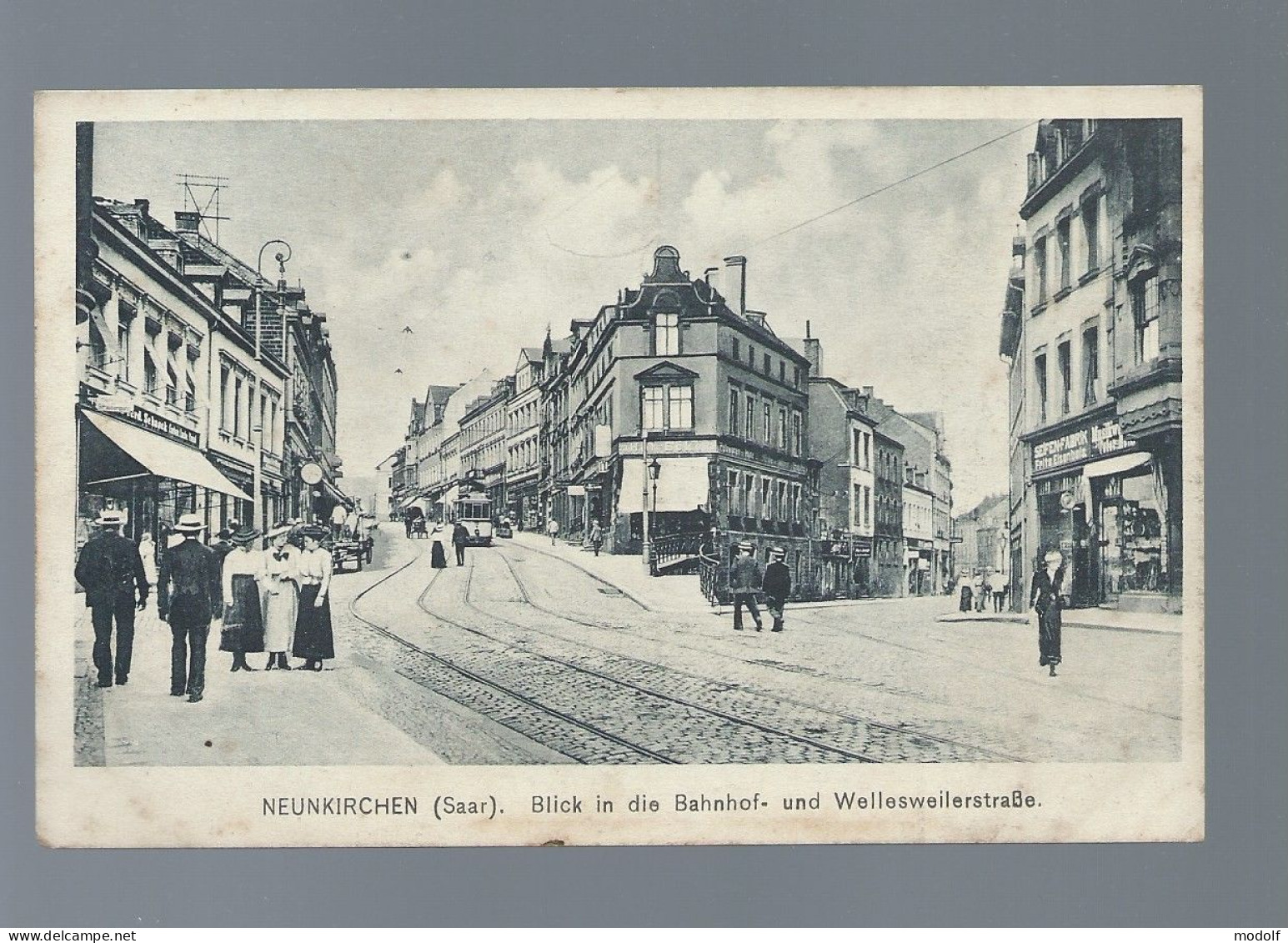 CPA - Allemagne - Neunkirchen - Blick In Die Bahnhof Und Wellesweilerstrasse - Animée - Circulée En 1919 - Kreis Neunkirchen