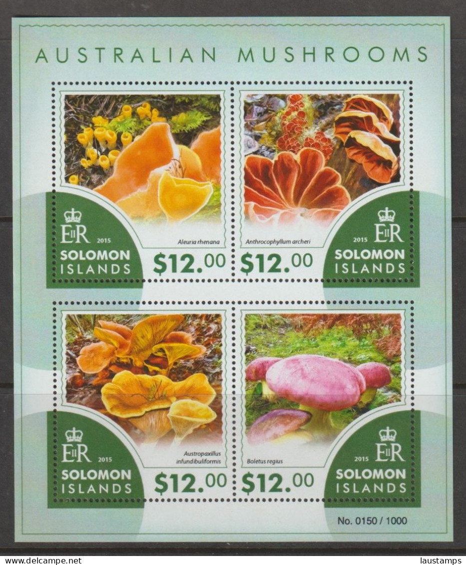 Solomon Islands 2015 Australian Mushrooms Sheetlet MNH - Funghi
