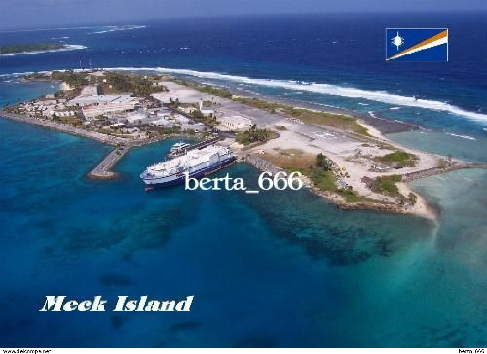 Marshall Islands Meck Island Aerial View New Postcard - Marshall