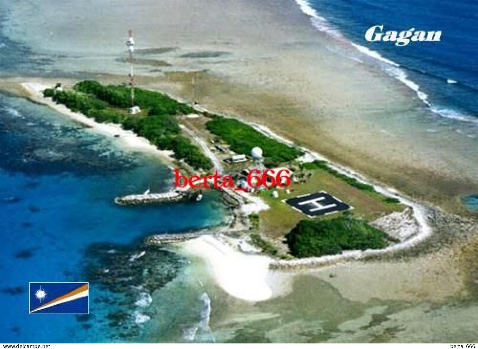 Marshall Islands Gagan Aerial View New Postcard - Marshall