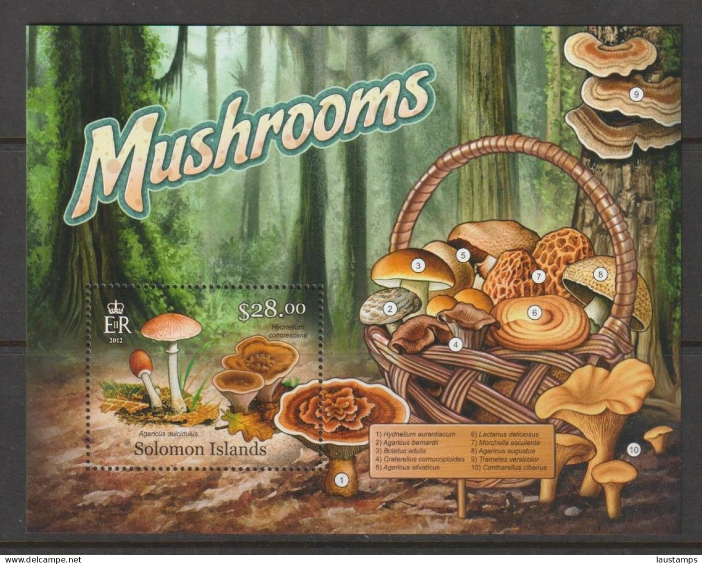 Solomon Islands 2012 Mushrooms S/S MNH - Funghi