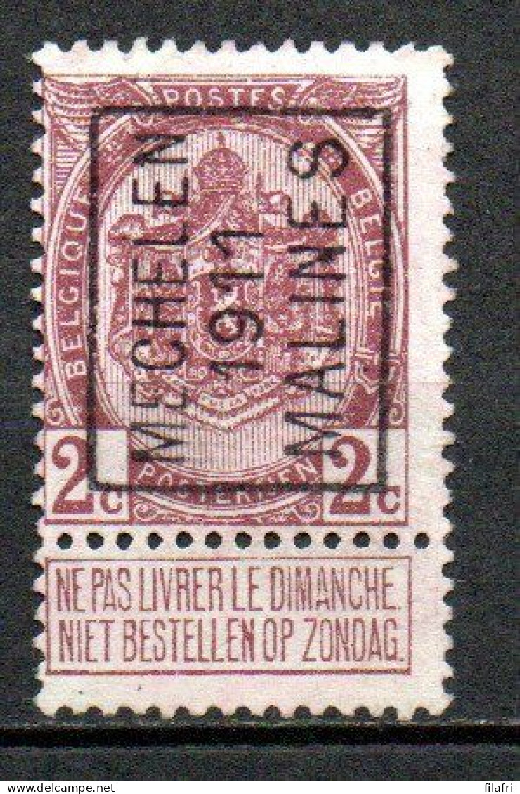 1718 Voorafstempeling Op Nr 82 - MECHELEN 1911 MALINES -  Positie A - Roulettes 1910-19