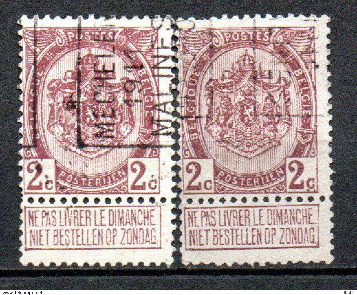 1718 Voorafstempeling Op Nr 82 - MECHELEN 1911 MALINES - Positie A & B - Roulettes 1910-19