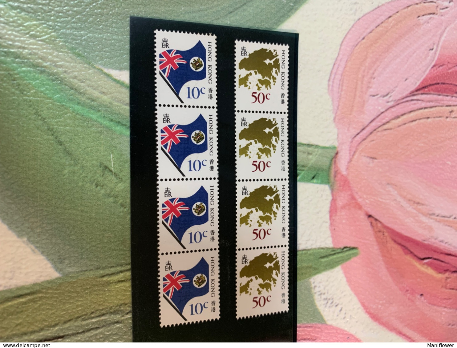 Hong Kong Stamp MNH Map And Flag Coils X 4 Sets - Ungebraucht