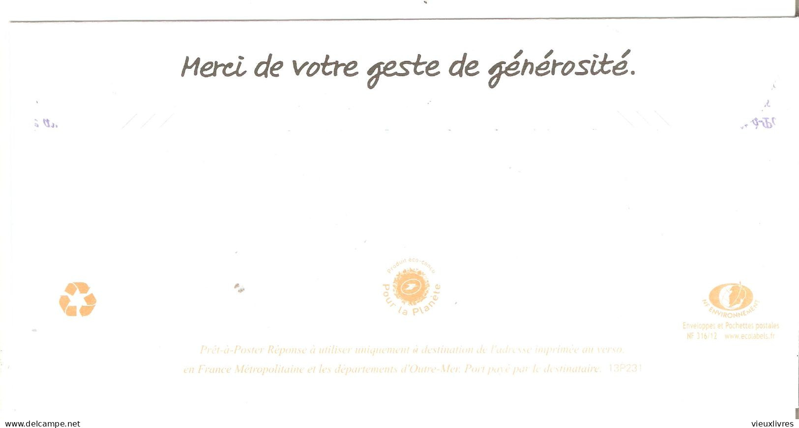 13P231 Secours Catholique PAP Prêt-à-poster Entier Postal Beaujard - Prêts-à-poster:Answer/Beaujard