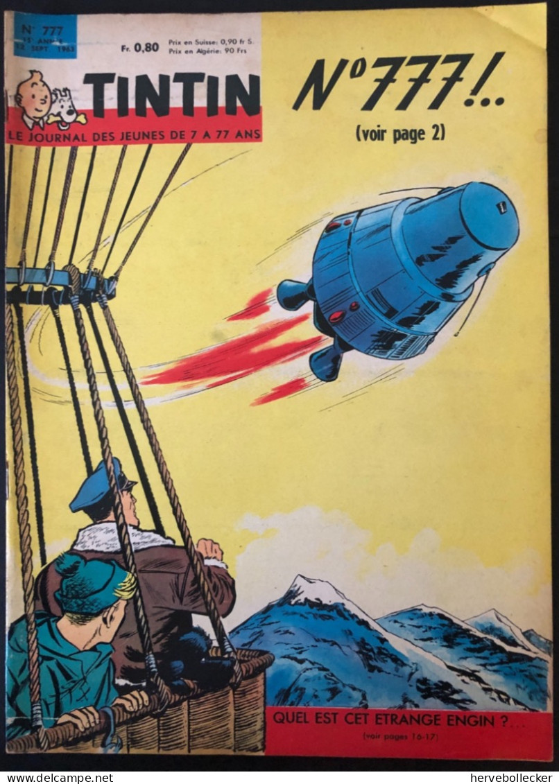 TINTIN Le Journal Des Jeunes N° 777 - 1963 - Tintin