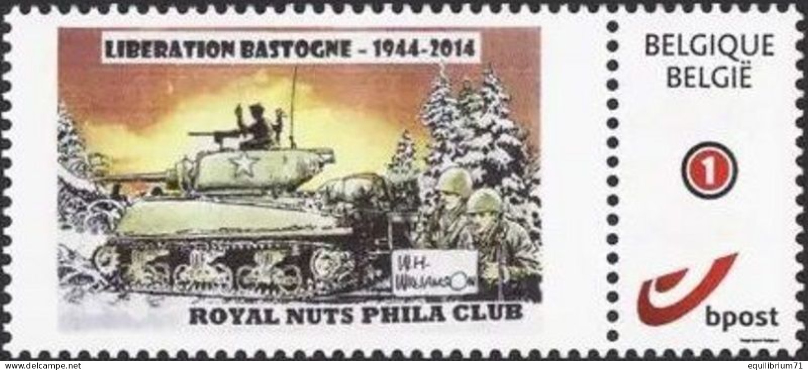 DUOSTAMP/MYSTAMP** - 70 Ans De Libération Bastogne / 70 Jaar Bevrijding Bastogne / 70 Jahre Befreiung Bastogne - Nuovi