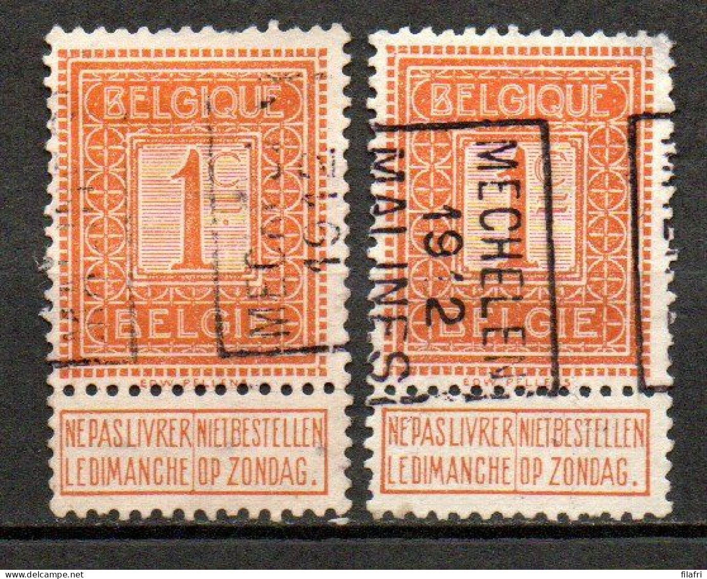 2015 Voorafstempeling Op Nr 108 - MECHELEN 1912 MALINES - Positie A & B - Roller Precancels 1910-19