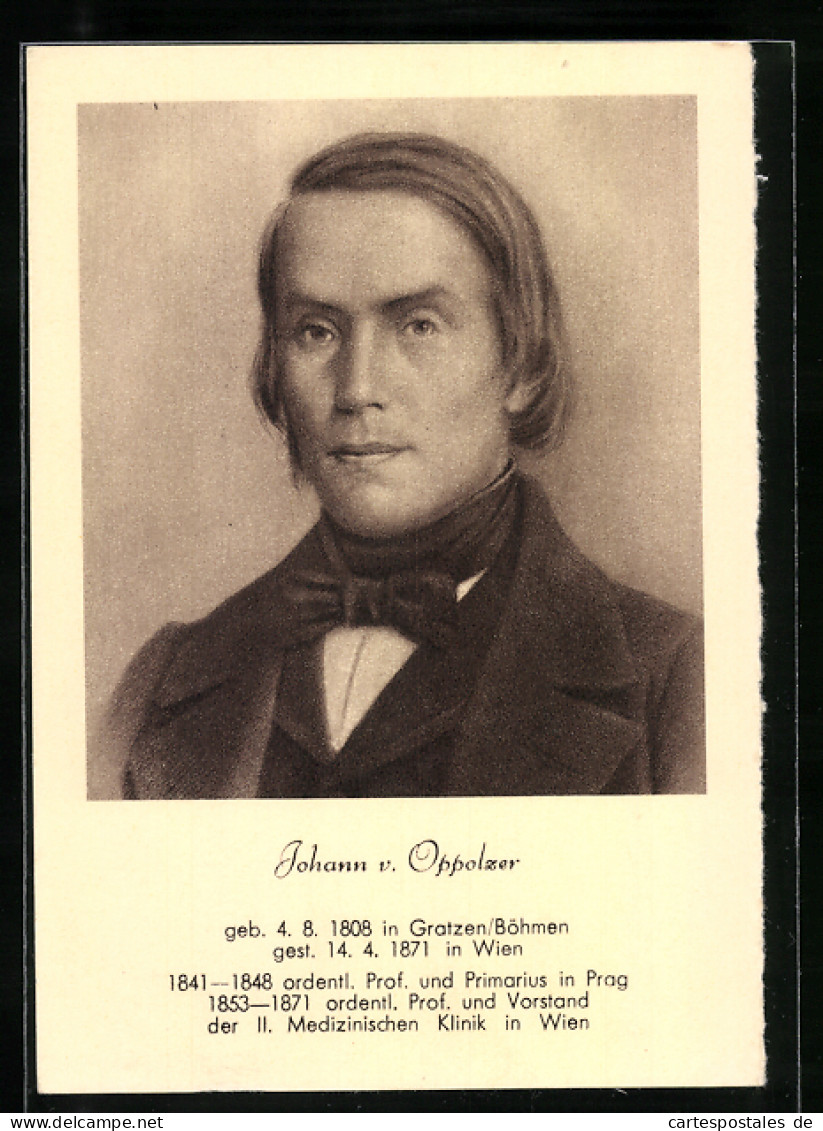 AK Porträt Mediziner Johann Von Oppolzer  - Santé