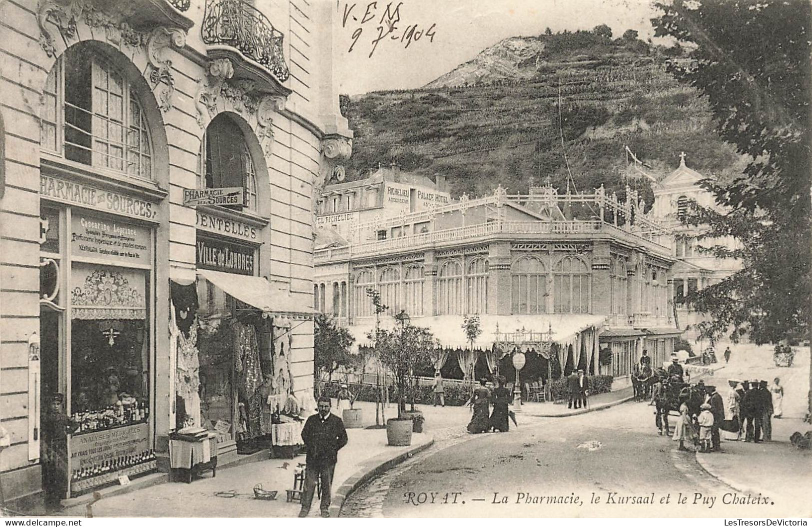 FRANCE - Royat - La Pharmacie - Le Kursaal Et Le Puy Chateix - Animé - Carte Postale Ancienne - Royat