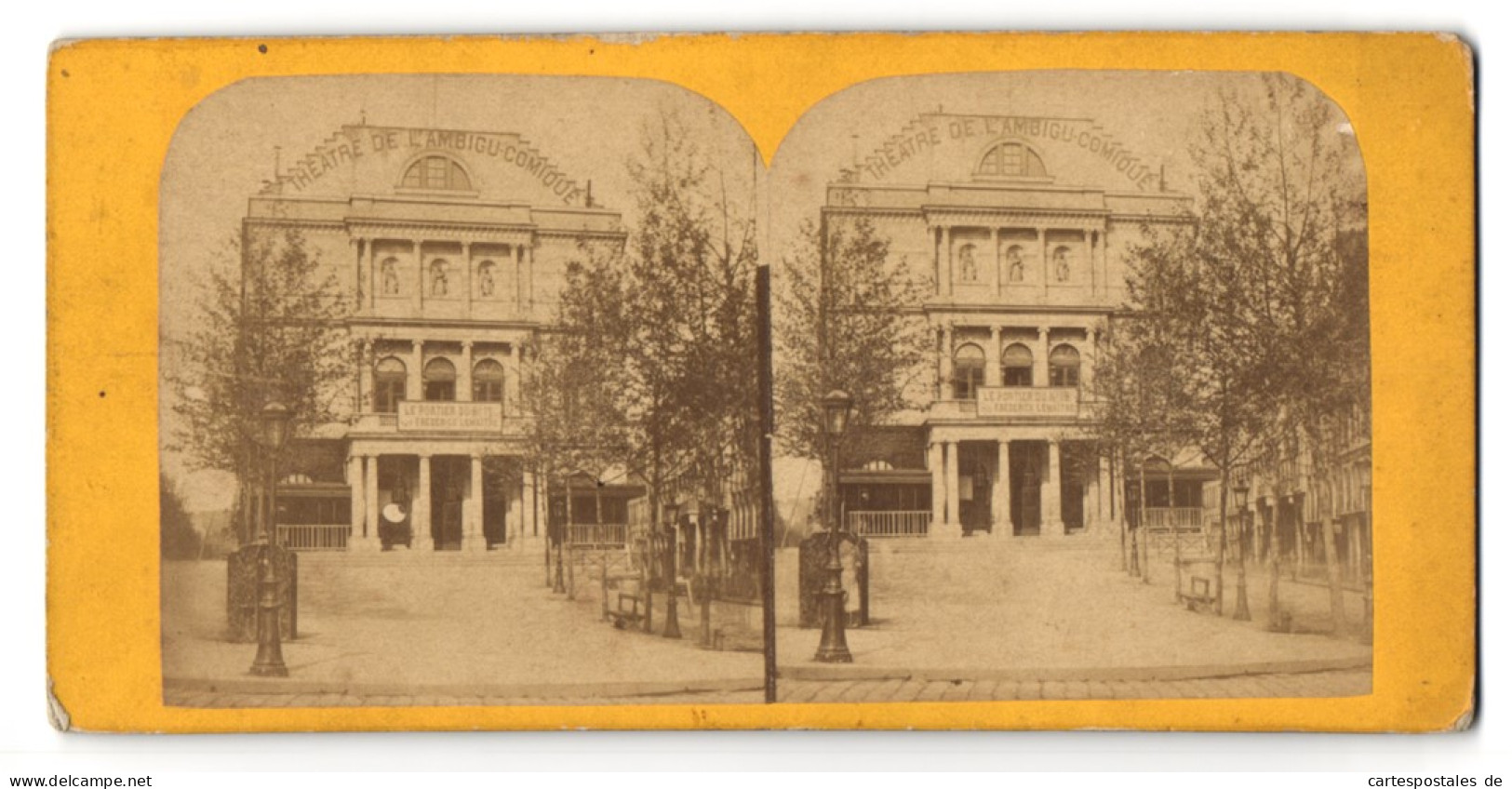 Vue Stéréoscopique-Photo Photographe Inconnu,  Vue De Paris, Vue De Theatre De Lambigu-Comique  - Stereo-Photographie