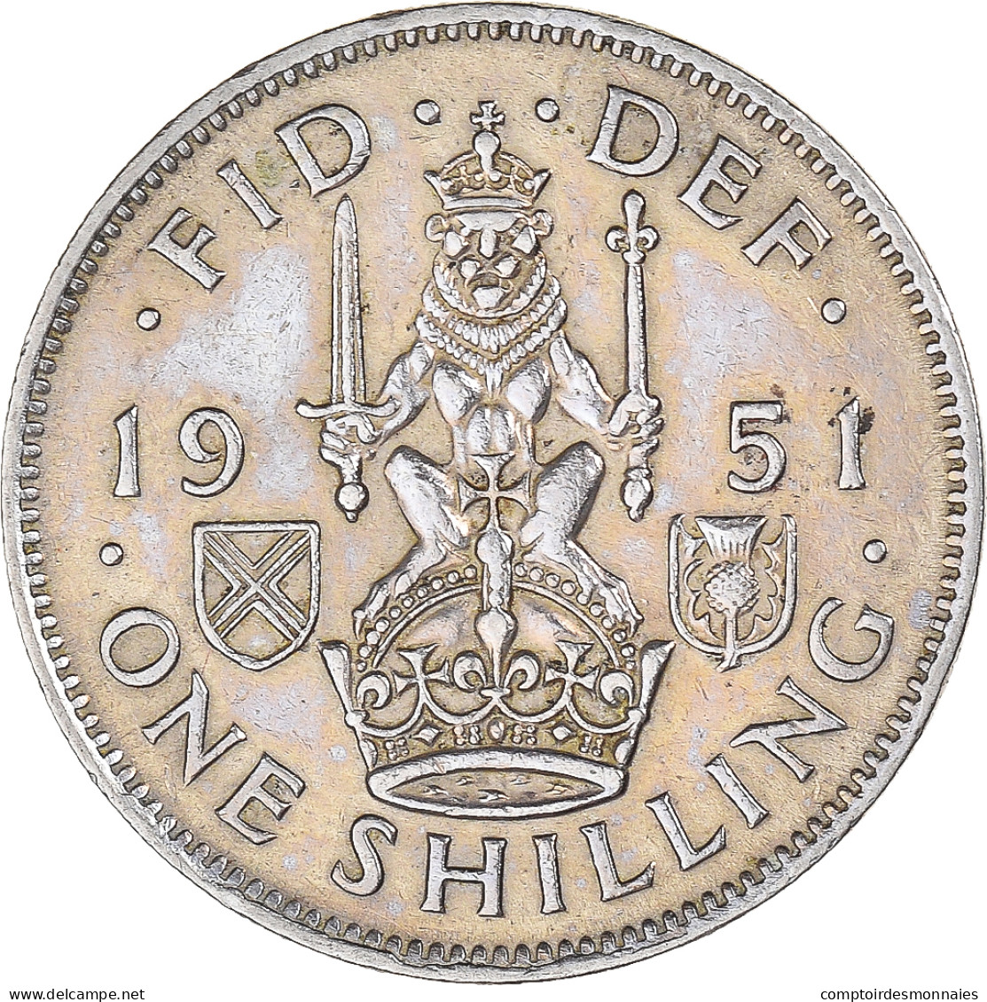 Monnaie, Grande-Bretagne, Shilling, 1951 - J. 1 Florin / 2 Shillings