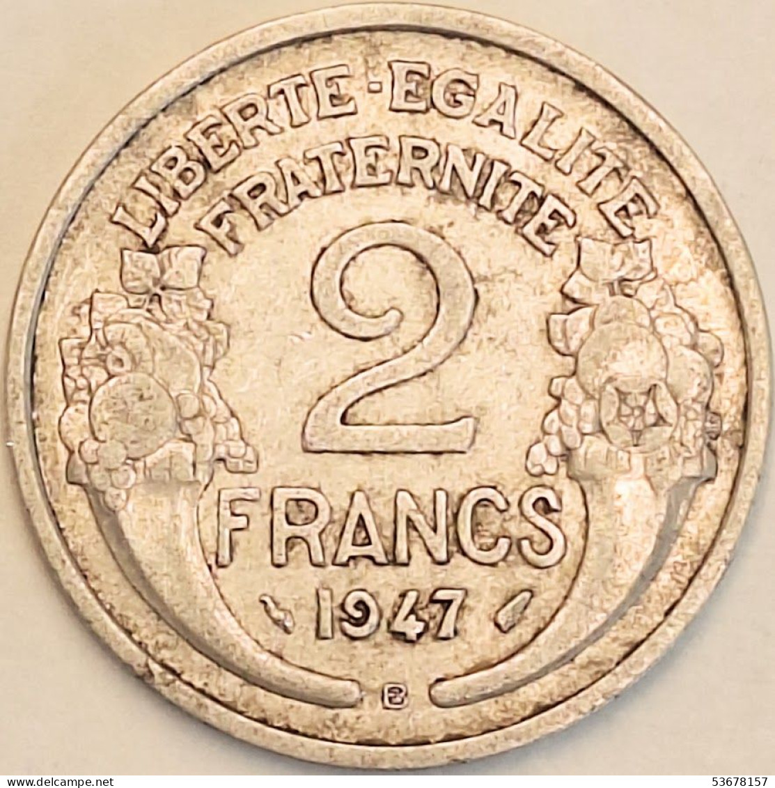 France - 2 Francs 1947 B, KM# 886a.2 (#4116) - 2 Francs