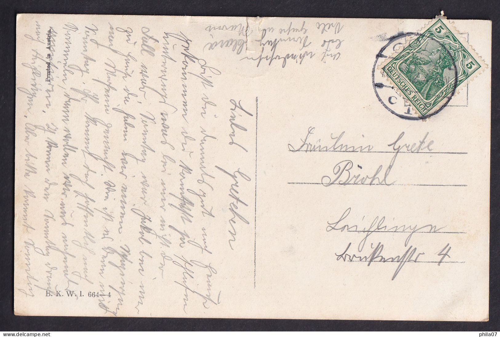 K. Feiertag - Ernst Ist Das Leben, Heiter Die Kunst / Visible Torn On Right Edge / Postcard Circulated, 2 Scans - Feiertag, Karl