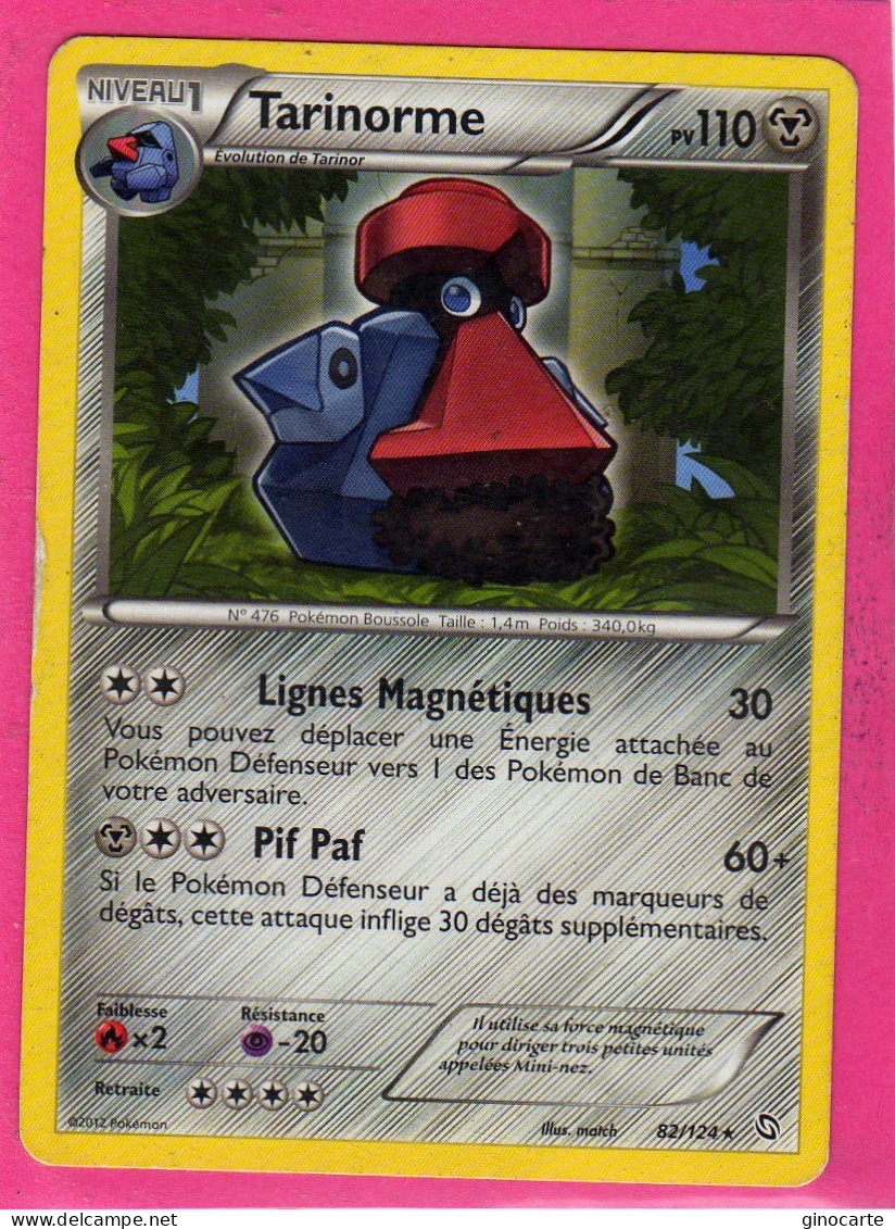 Carte Pokemon Francaise 2012 Noir Et Blanc Dragons Exaltés 82/124 Tarinorme 110pv Occasion - Noir & Blanc