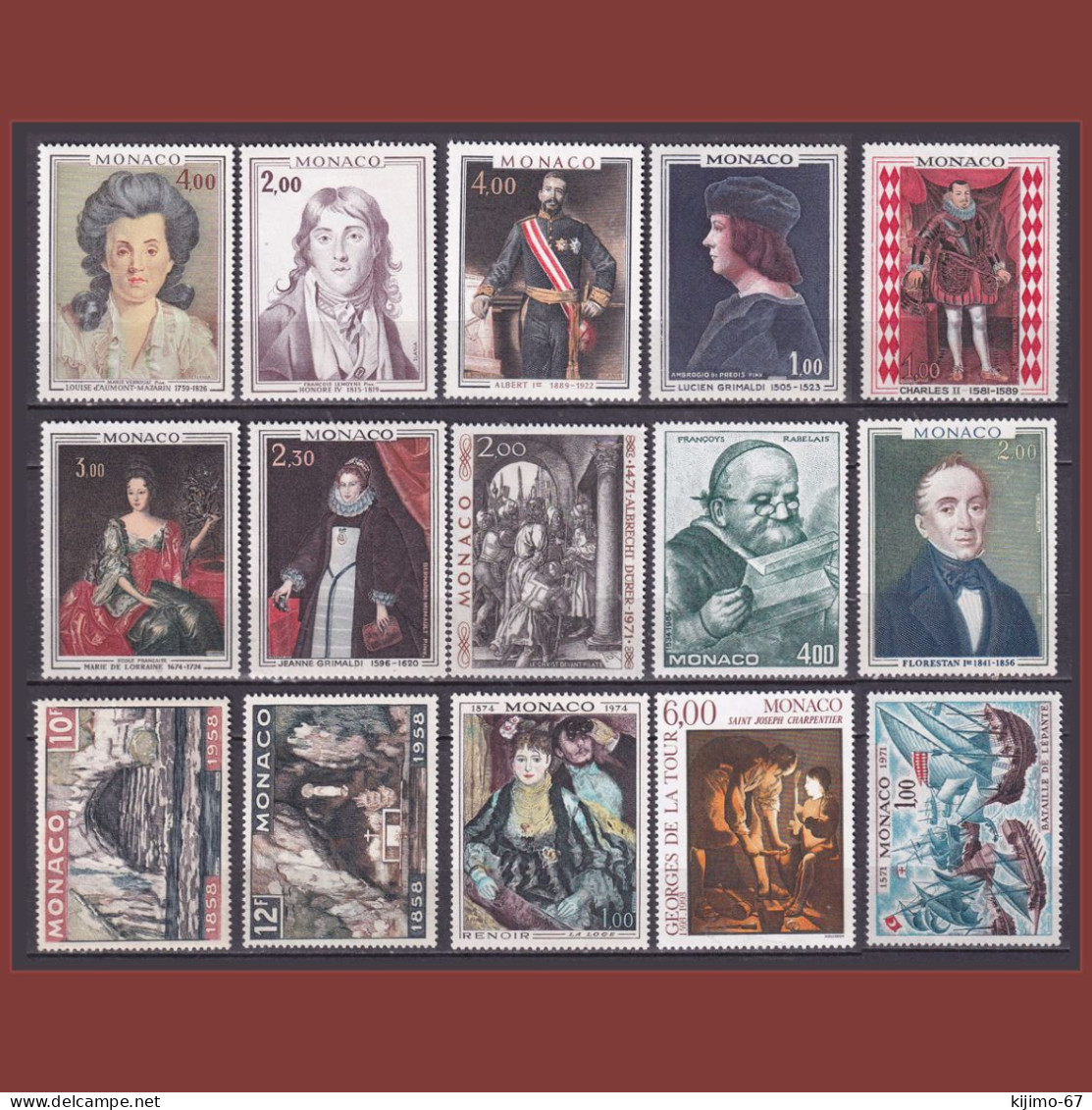 Lot 15 Timbres Neufs* Grand Format De Monaco - Lots & Serien