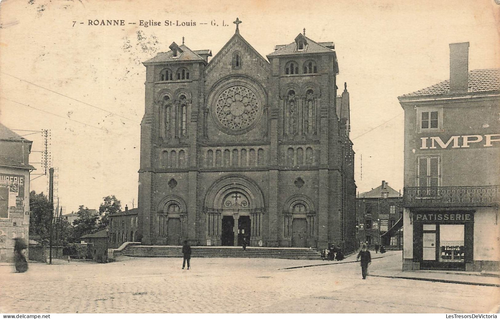 FRANCE - Roanne - Vue Générale De L'église Saint Louis - G.L - Animé - Carte Postale Ancienne - Roanne