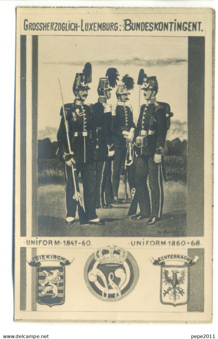 Carte Photo Grossherzoglich Luxemburg Bundeskontingent - Uniform 1847-68 - Blasons Diekirch & Echternach - Diekirch