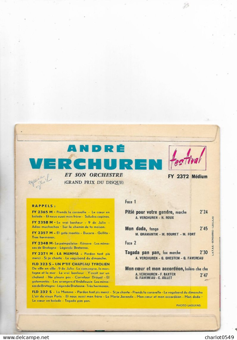 4 Titres Andre Verchuren - Andere & Zonder Classificatie