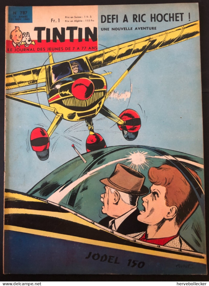 TINTIN Le Journal Des Jeunes N° 787 - 1963 - Tintin