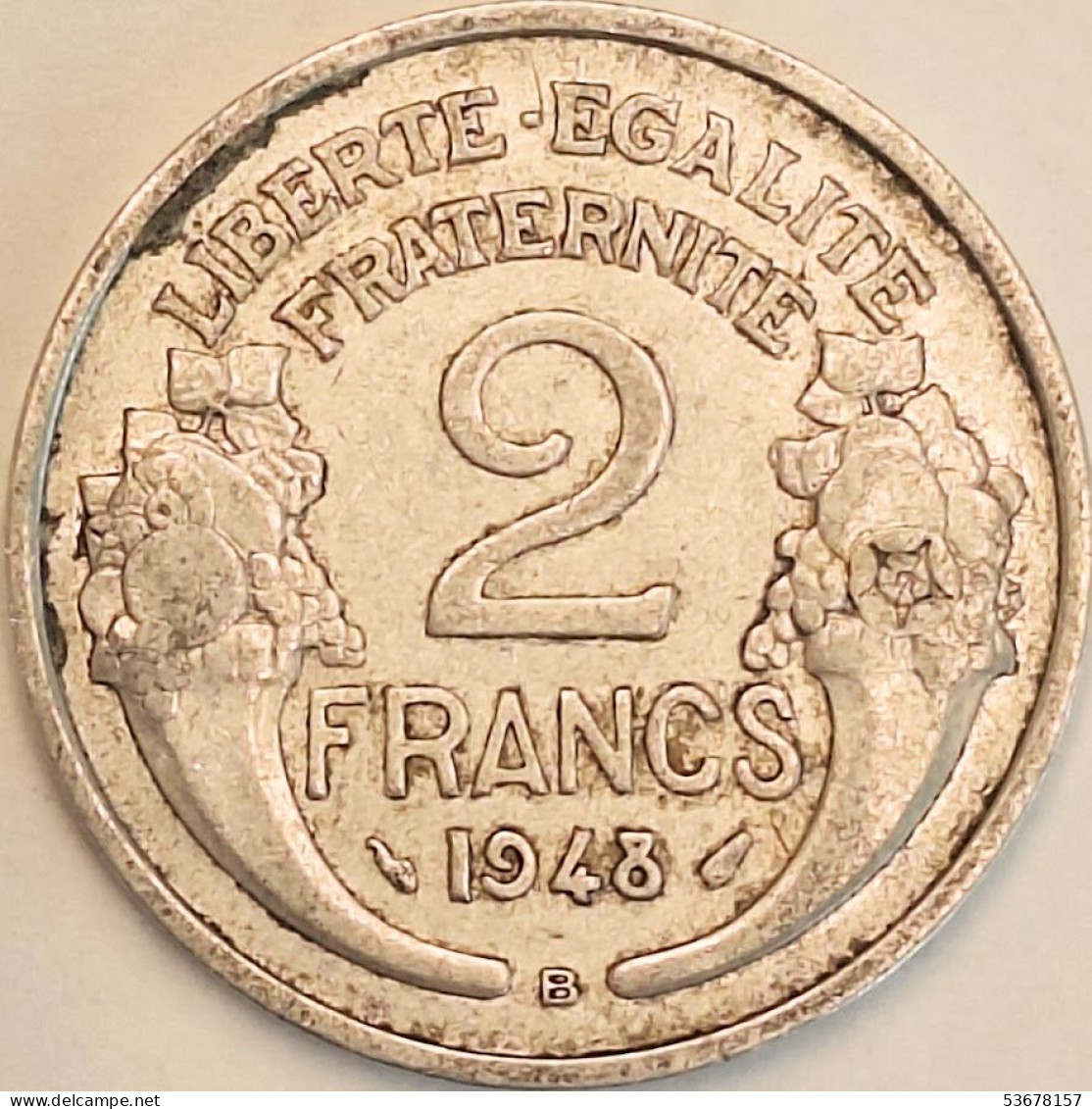 France - 2 Francs 1948 B, KM# 886a.2 (#4117) - 2 Francs