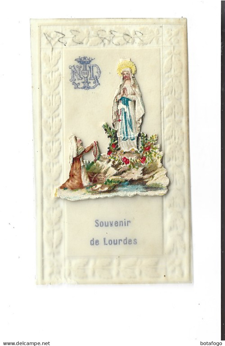 PETITE CARTE NON POSTALE (acetate) SOUVENIR DE LOURDES - Lieux Saints