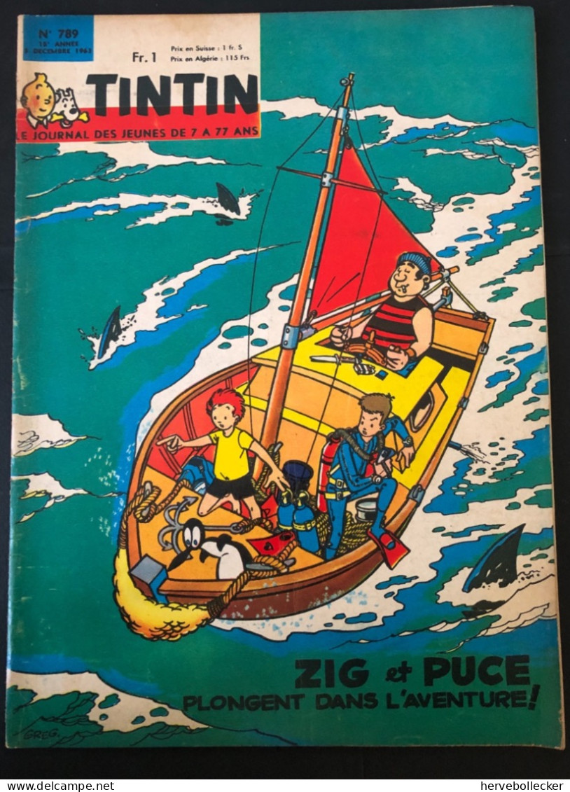 TINTIN Le Journal Des Jeunes N° 789 - 1963 - Tintin