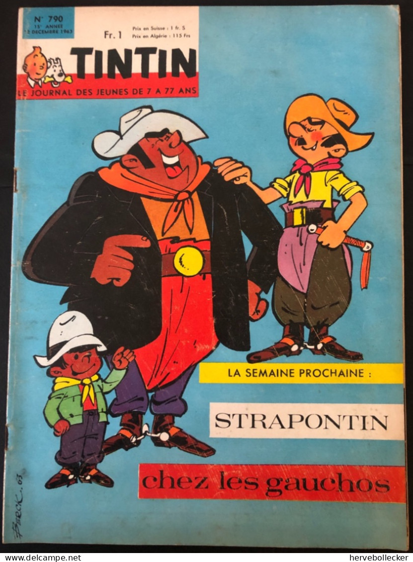 TINTIN Le Journal Des Jeunes N° 790 - 1963 - Tintin