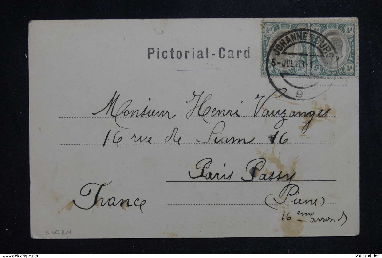 TRANSVAAL - Carte Postale De Johannesburg Pour Paris En 1903 - L 151448 - Transvaal (1870-1909)