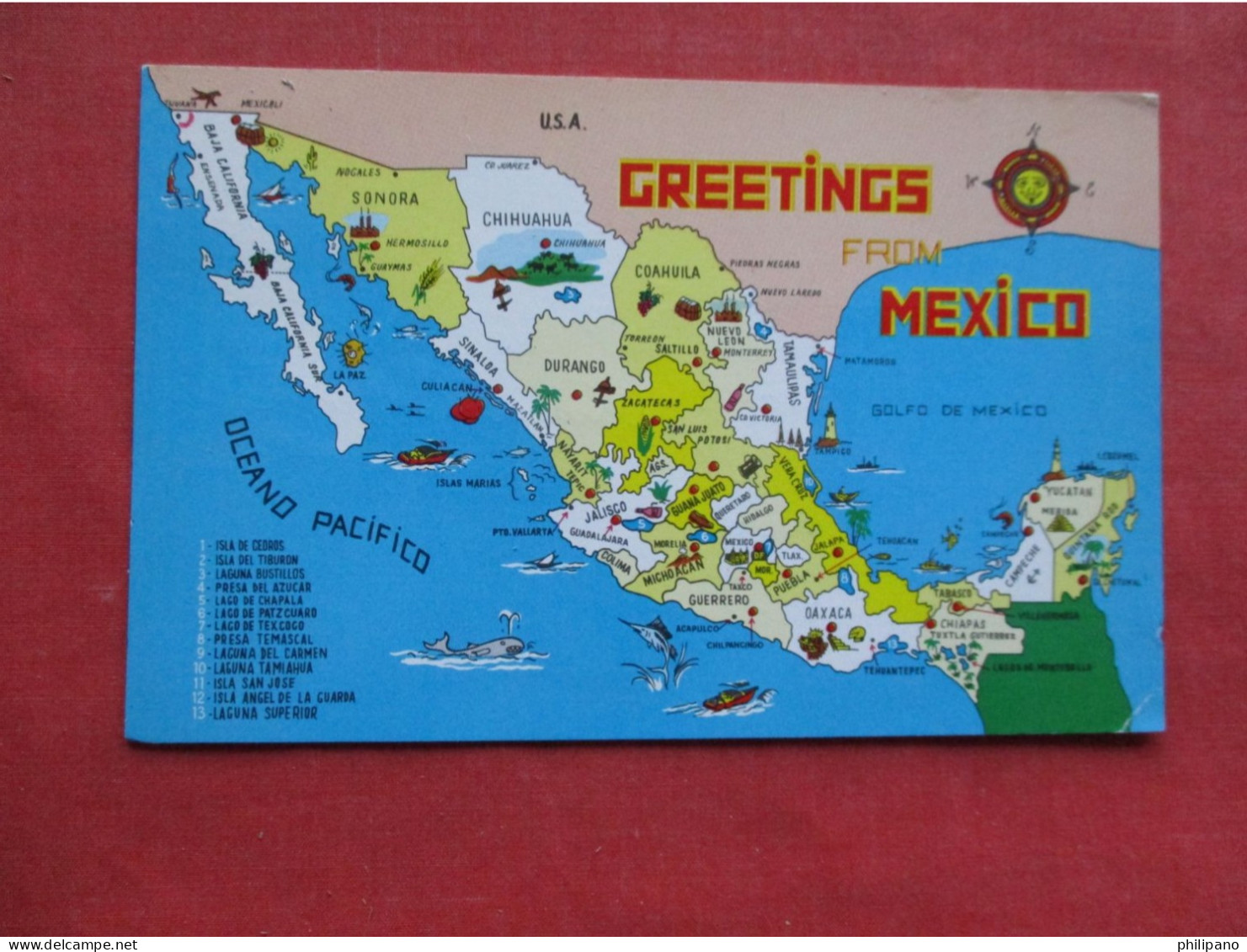 Map Greetings > Mexico  Ref 6374 - Mexiko