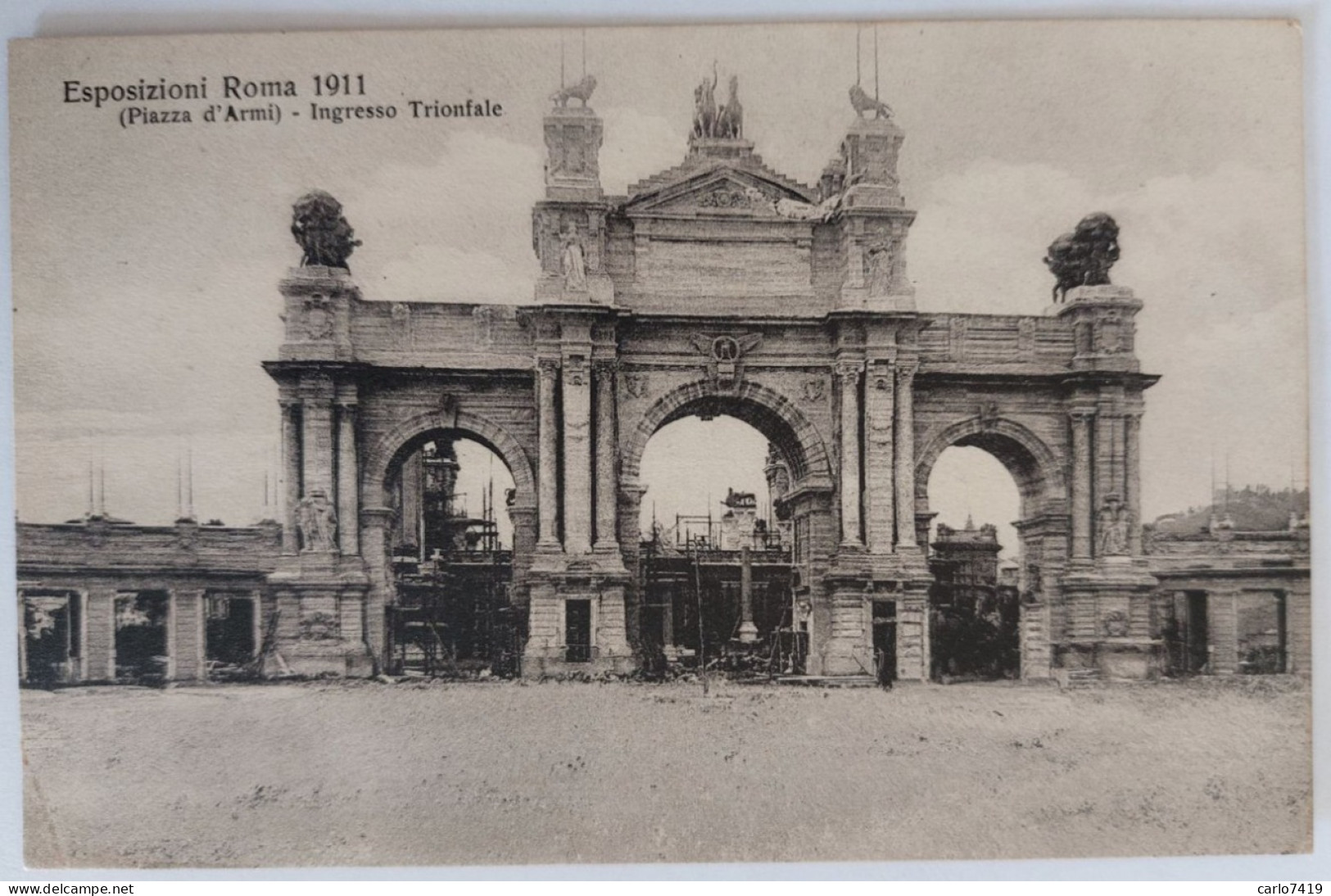 1911 - Esposizione Roma - (Piazza D'Armi) - Ingresso Trionfale - Crt0030 - Tentoonstellingen