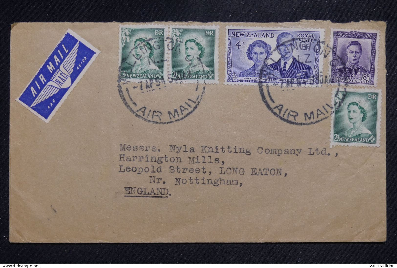 NOUVELLE ZÉLANDE - Enveloppe De Yellington Pour Le Royaume Uni Par Avion En 1954 - L 151452 - Brieven En Documenten