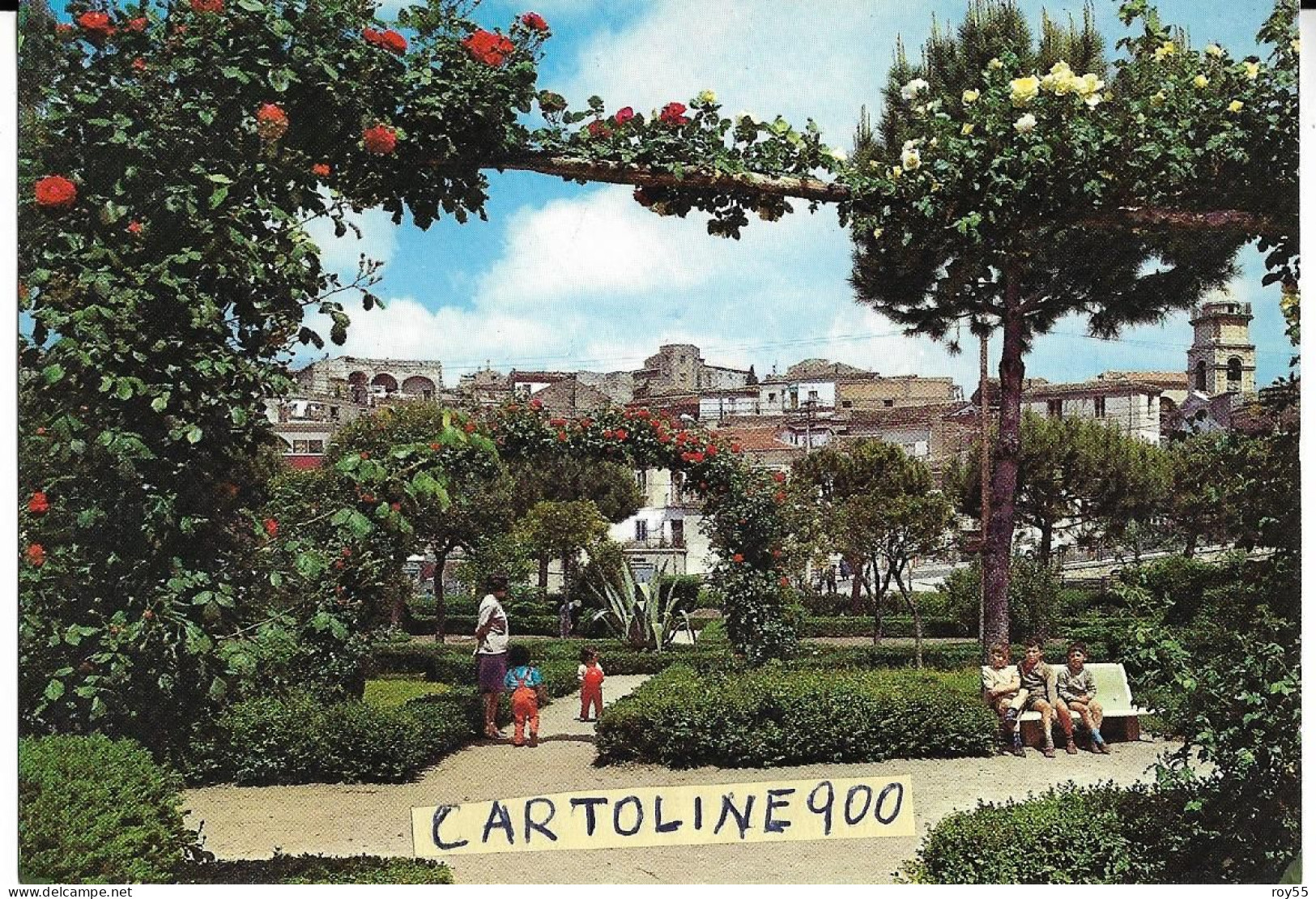 Basilicata-potenza-melfi Villa Comunale Veduta Giardino Persone Scorcio Panorama Fine Anni 60 - Altri & Non Classificati