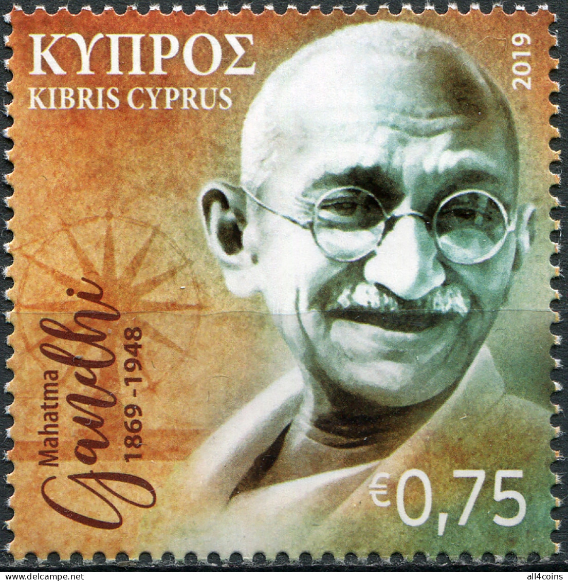 Cyprus 2019. 150th Anniversary Of Birth Of Mahatma Gandhi (MNH OG) Stamp - Unused Stamps