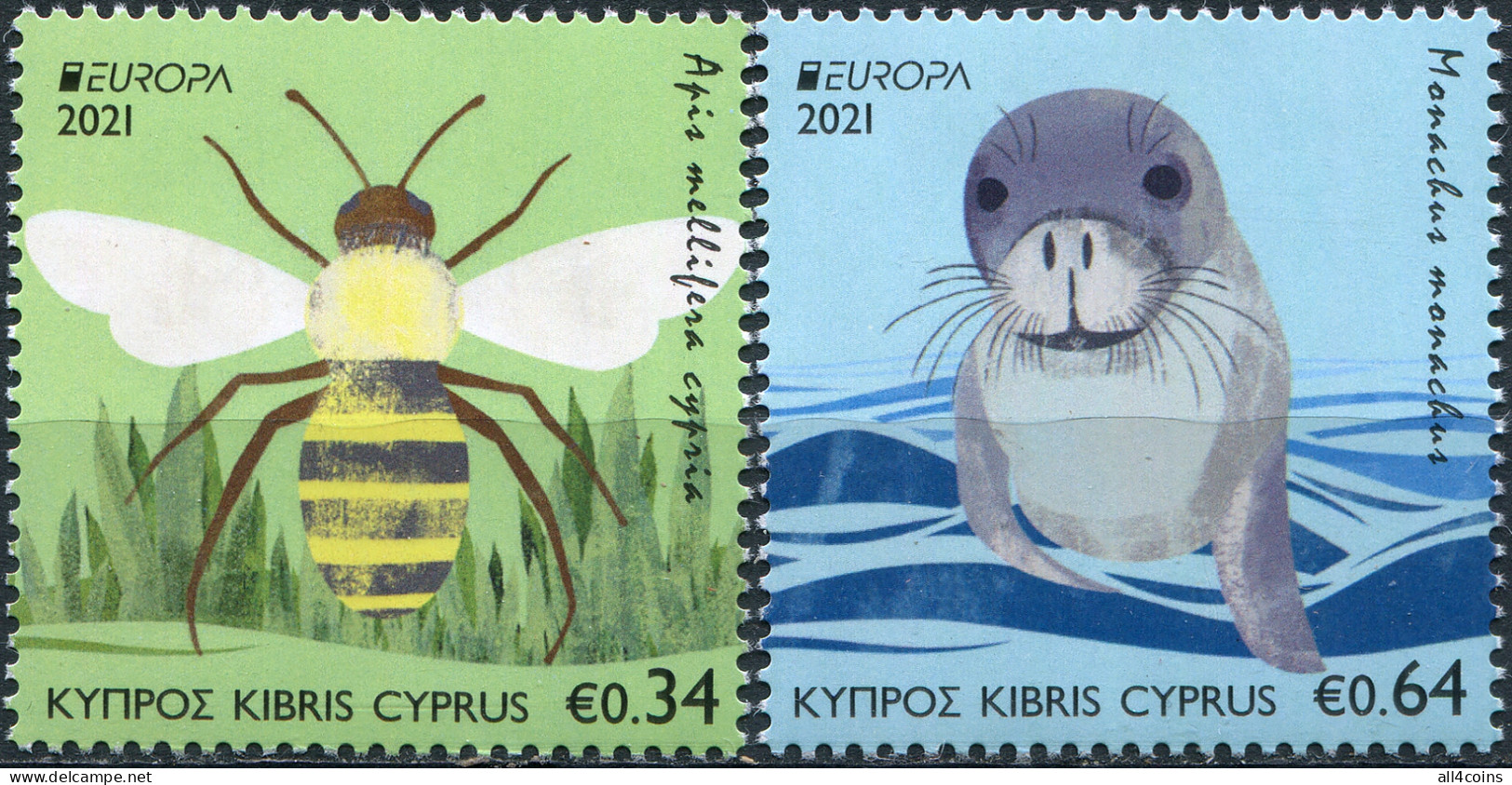 Cyprus 2021. EUROPA. Endangered Species (MNH OG) Set Of 2 Stamps - Unused Stamps