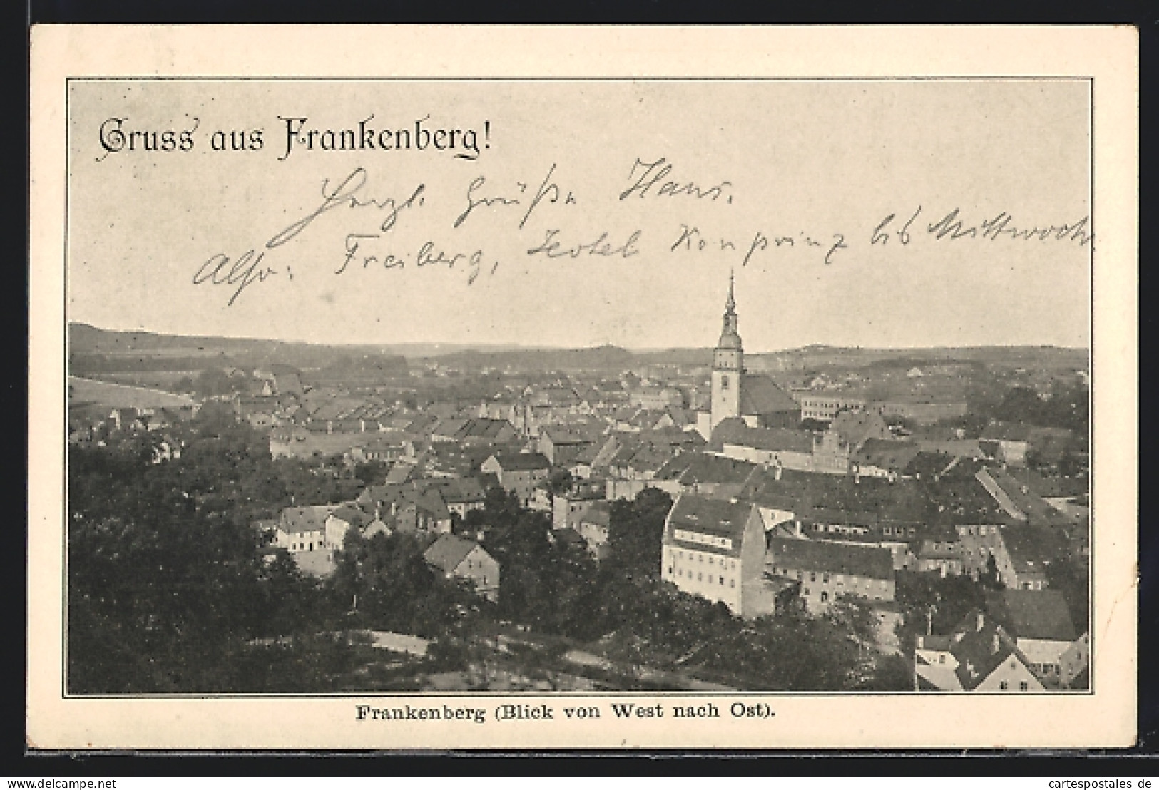 AK Frankenberg / Sachsen, Ortsansicht, Blick Von West Nach Ost  - Frankenberg