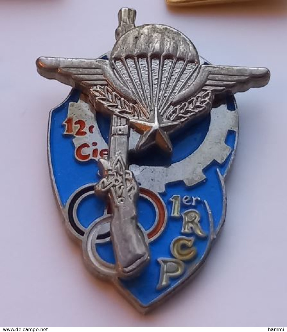 PO213 Pin's Armée Militaire 12e Cie 1er RCP Régiment De Chasseurs Parachutistes Pamiers Ariège Qualité 3d Achat Immédiat - Militaria