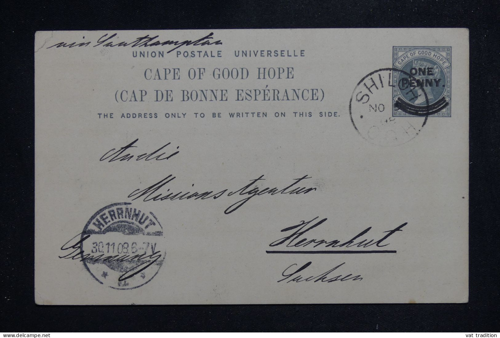 CAP DE BONNE ESPÉRANCE - Entier Postal De Shiloh Pour L'Allemagne En 1908 - L 151461 - Kaap De Goede Hoop (1853-1904)