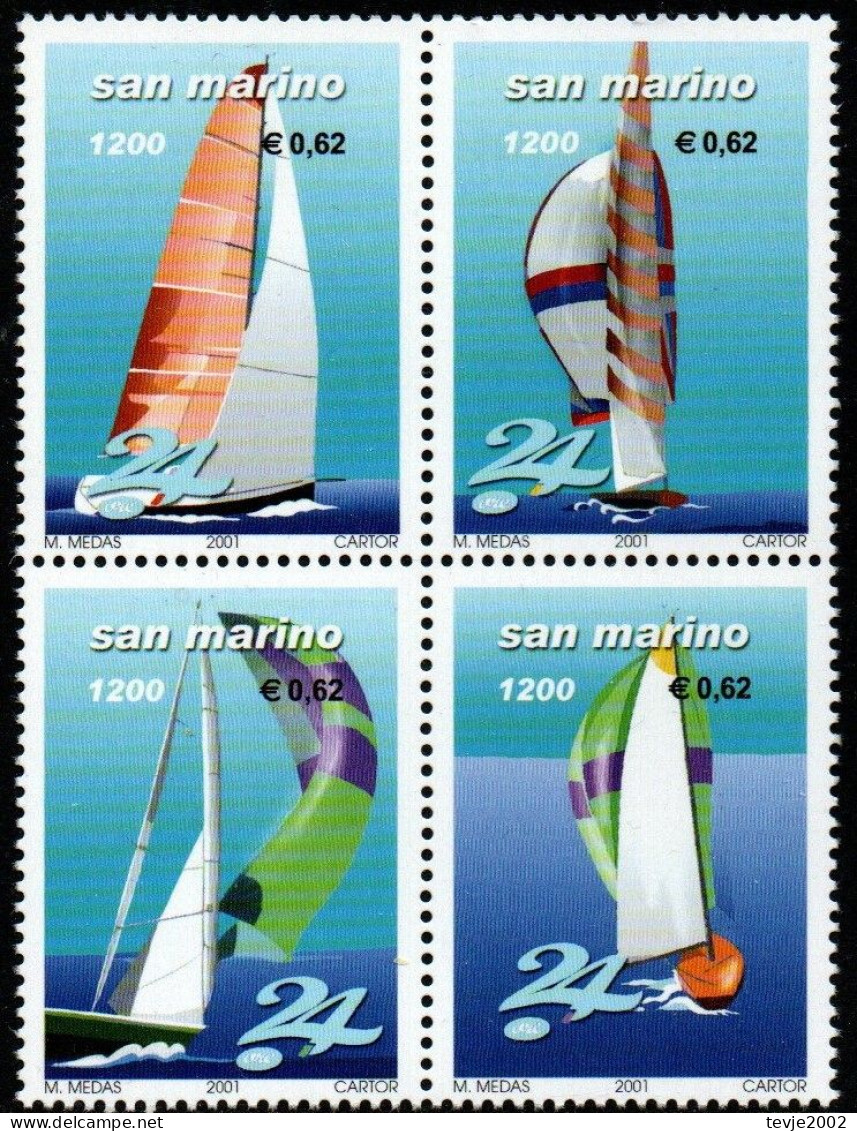 San Marino 2001 - Mi.Nr. 1934 - 1937 - Postfrisch MNH - Segeln Sailing - Vela