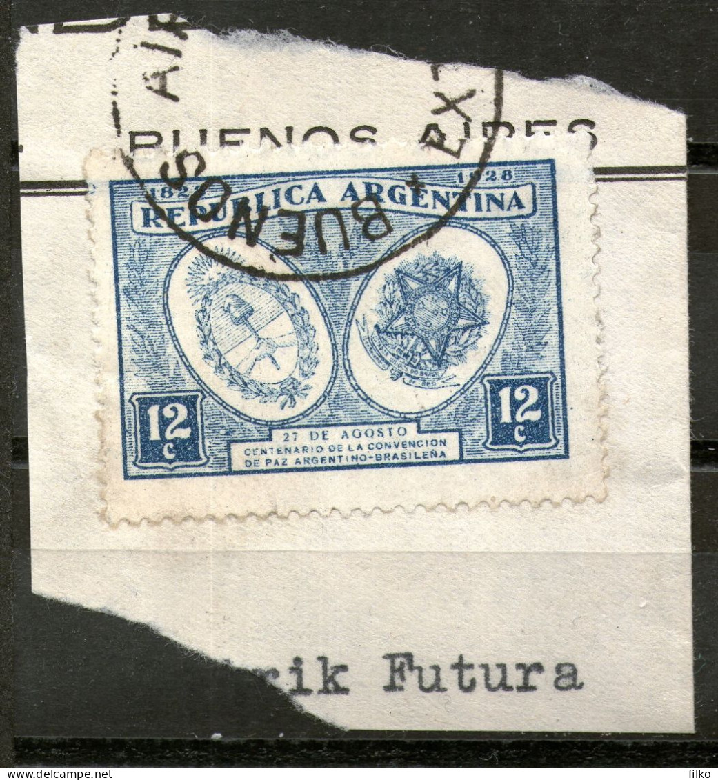 Argentina,1928,cut Squer Cancel,Buenos Aires Used As Scan - Covers & Documents