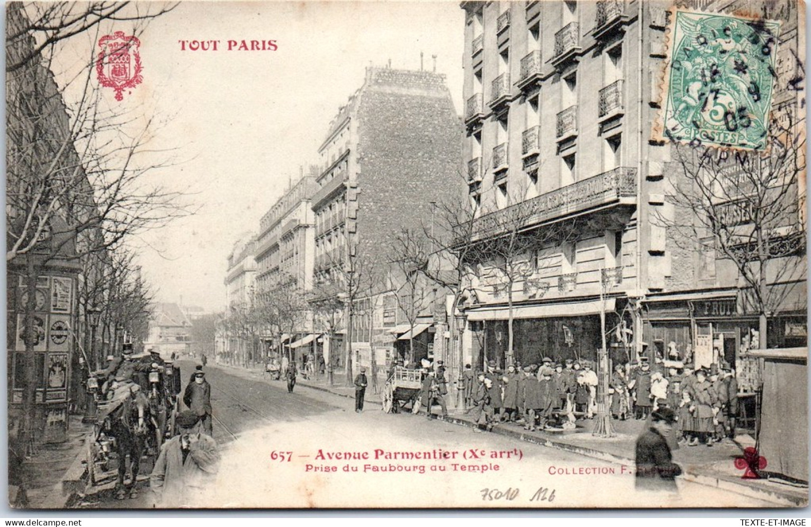 75010 PARIS - Avenue Parmentier Depuis Le Fbg Du Temple  - Arrondissement: 10