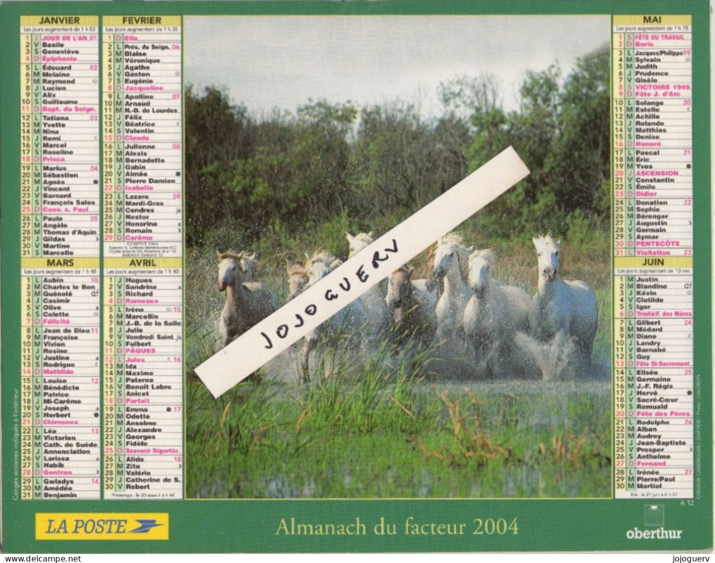 Almanach Du Facteur La Poste 2004 Chevaux (recettes, Plan Wattrelot Dunkerque Lille Cambrai Roubaix Douai Armentières - Formato Grande : 1991-00