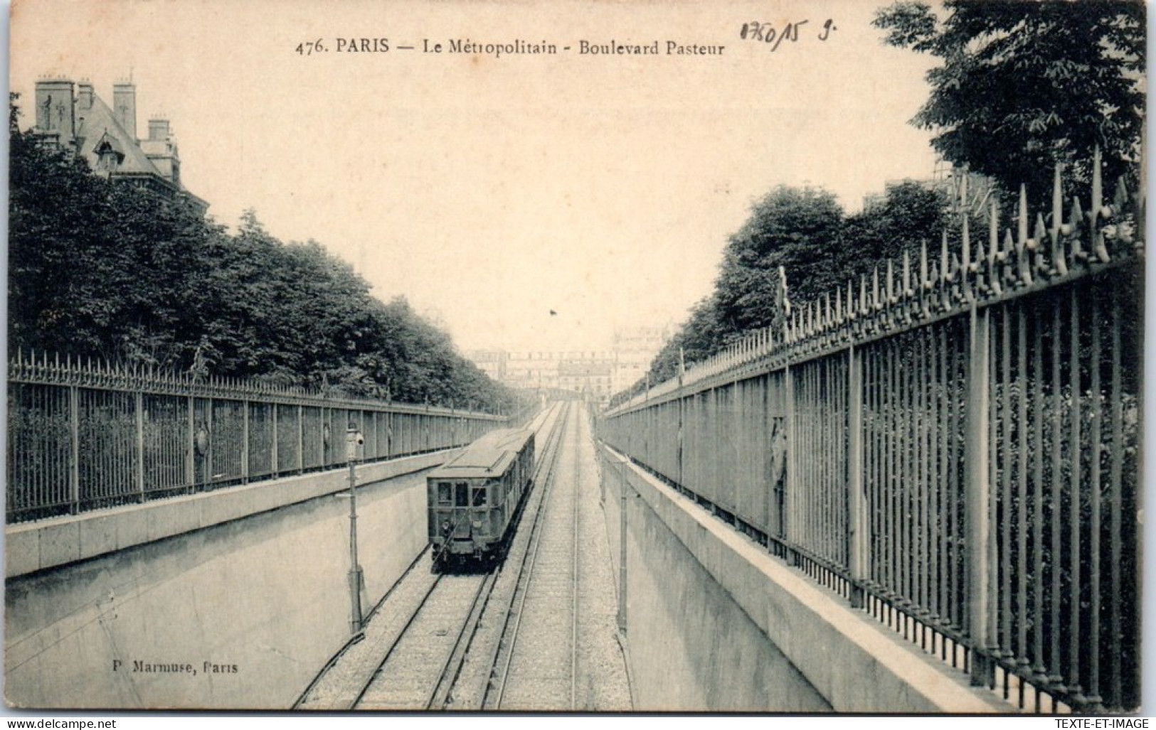75015 PARIS - Le Metropolitain, Le Boulevard Pasteur. - Arrondissement: 15
