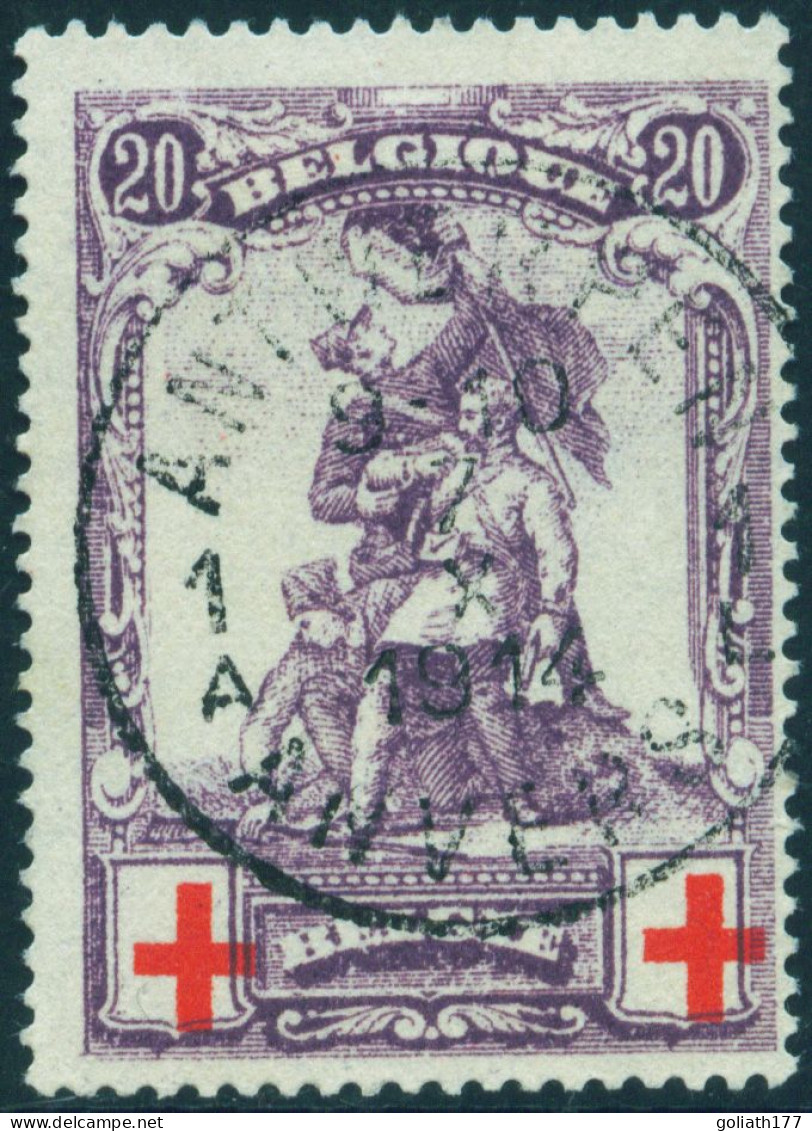 128 Gestempeld - Obp 75 Euro - 1914-1915 Rotes Kreuz