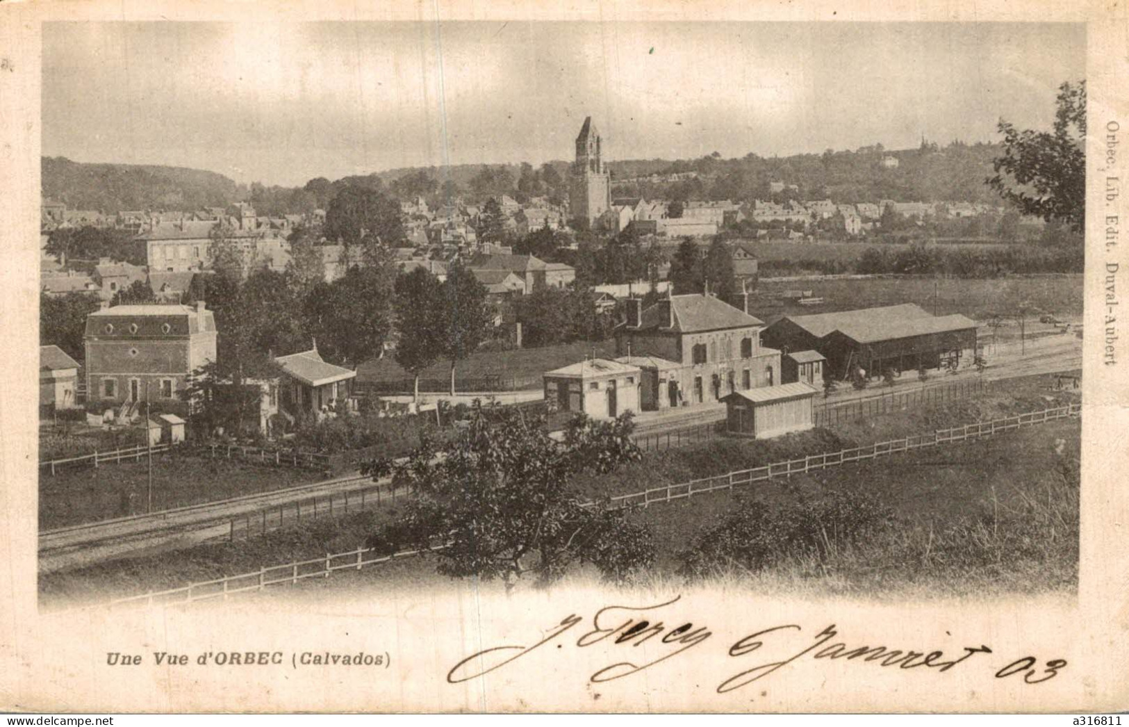 Une Vue D' ORBEC - 1903 - CARTE PRECURSEUR - - Orbec