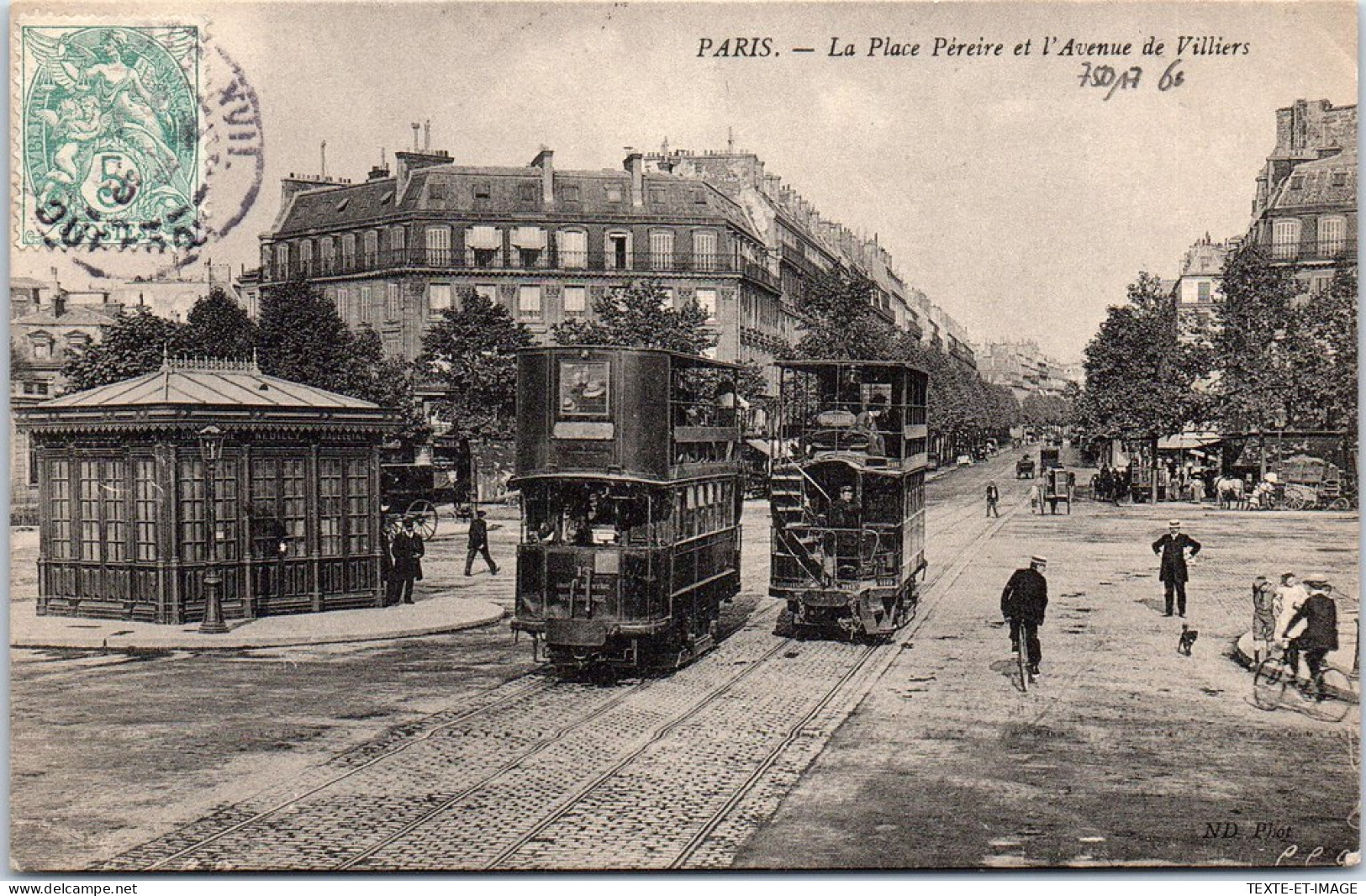 75017 PARIS - La Place Pereire Et Avenue De Villiers. - Arrondissement: 17