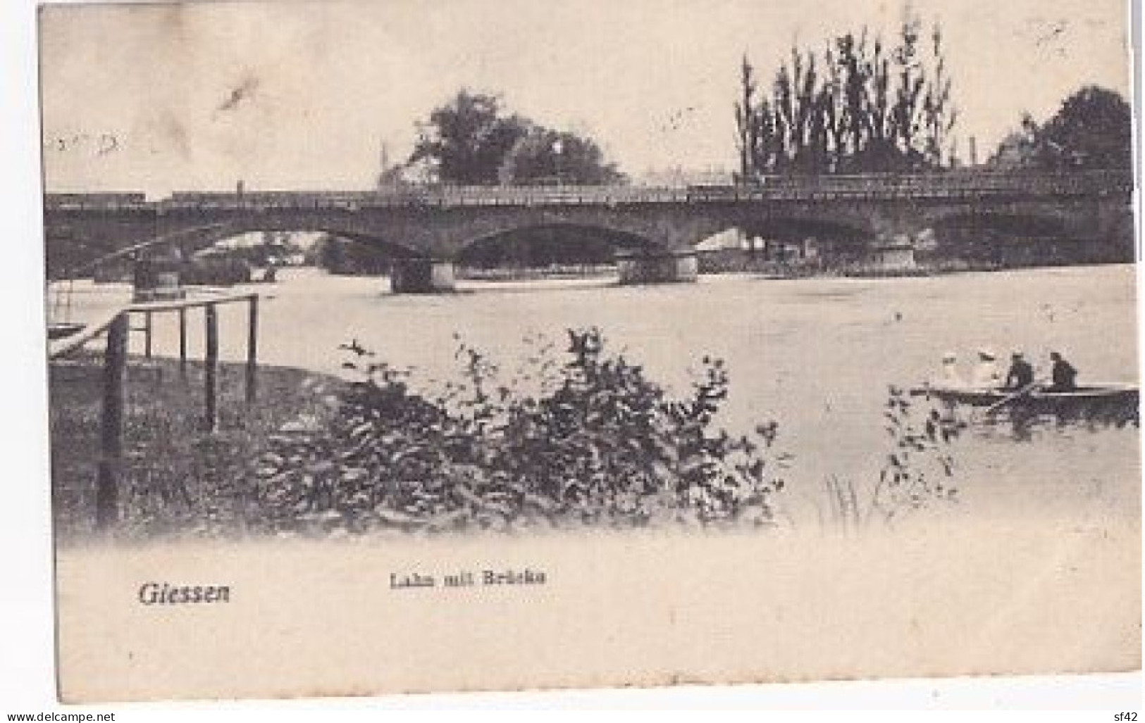 GIESSEN             LAHN MIT BRUCKE - Giessen