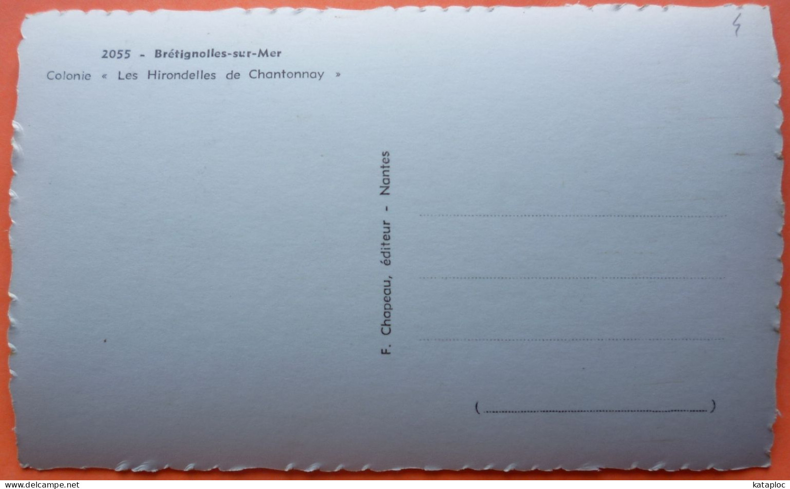 CARTE BRETIGNOLLES SUR MER - 85 - 2055 - COLONIE LES HIRONDELLES DE CHANTONNAY - SCANS RECTO VERSO-15 - Bretignolles Sur Mer