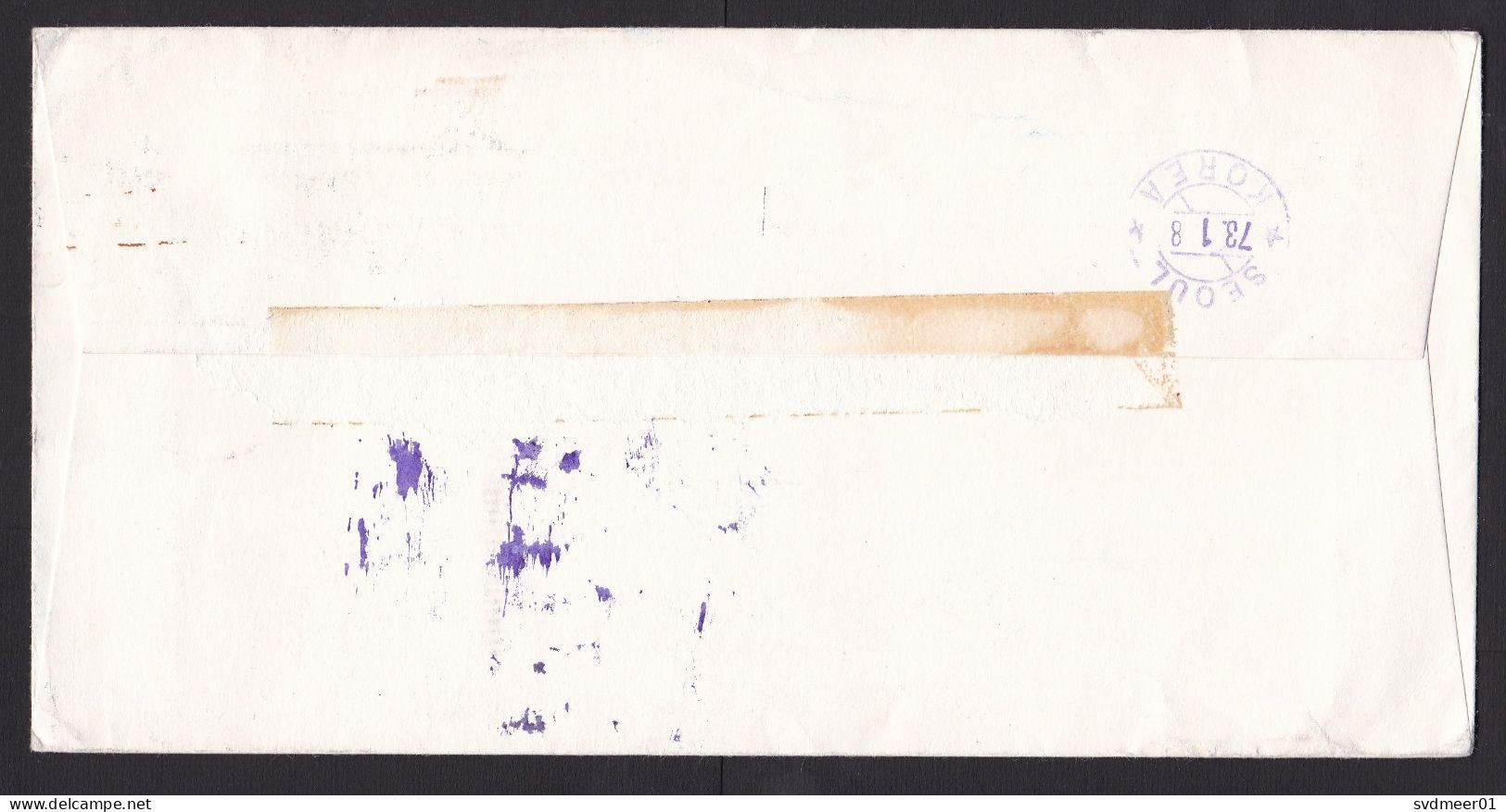 Japan: Airmail Cover To South Korea, 1973, 2 Stamps, Heritage, Returned, Retour Cancel (minor Damage) - Brieven En Documenten